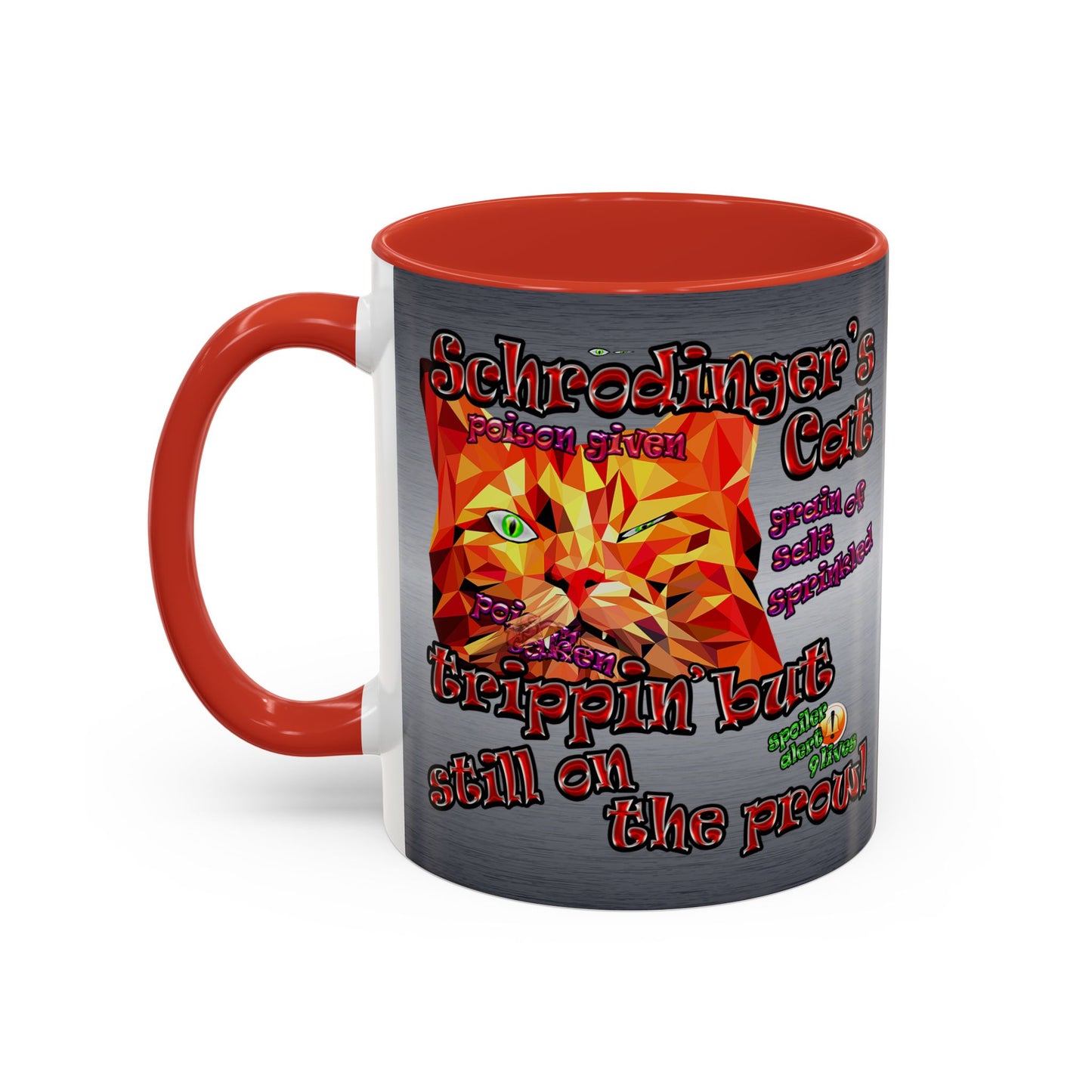 schrodinger's cat - Accent Mug (brushed nickel)