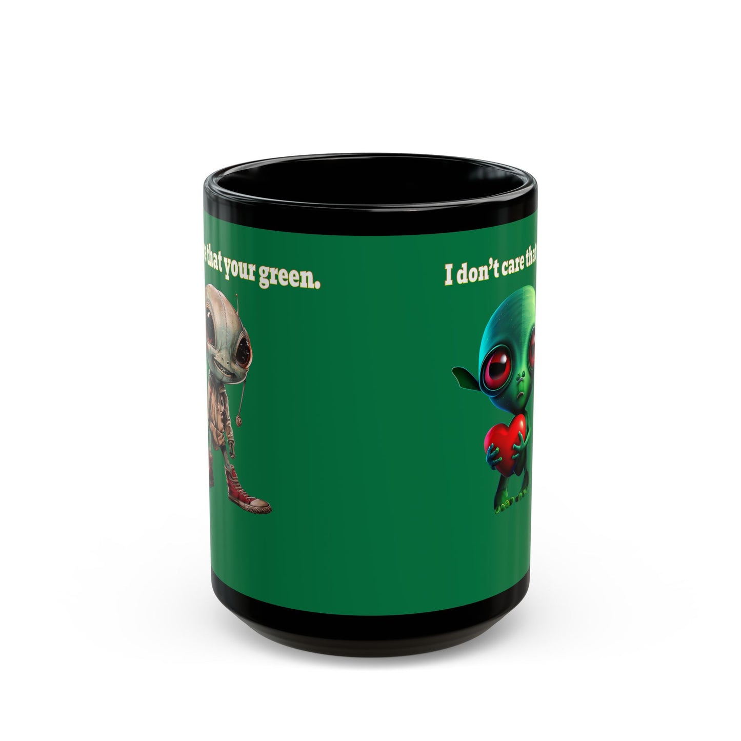 I don't care that your grey - Black Mug (dark green)