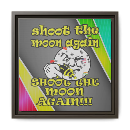 shoot the moon again - framed canvas art (rainbow split)