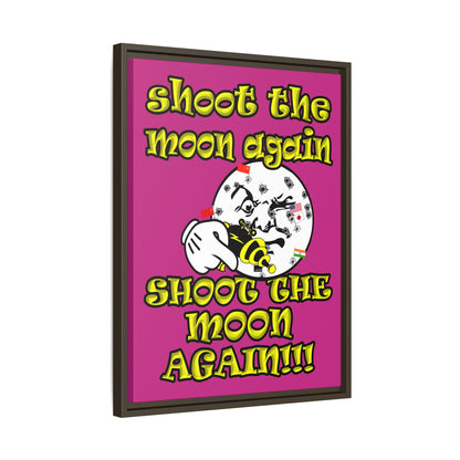 shoot the moon again - framed canvas art (pink)