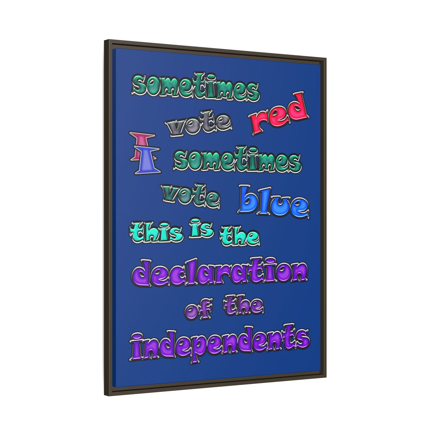 declaration of the independents - framed canvas art (dark blue)