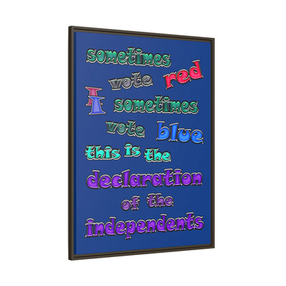 declaration of the independents - framed canvas art (dark blue)