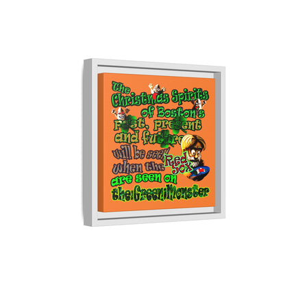 christmas spirits of boston - framed canvas art (crusta)