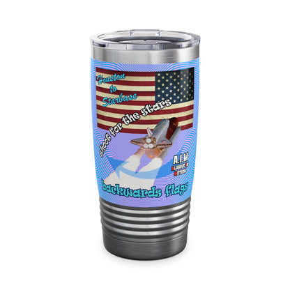 shoot for the stars - Ringneck Tumbler, 20oz (light blue-purple wave)