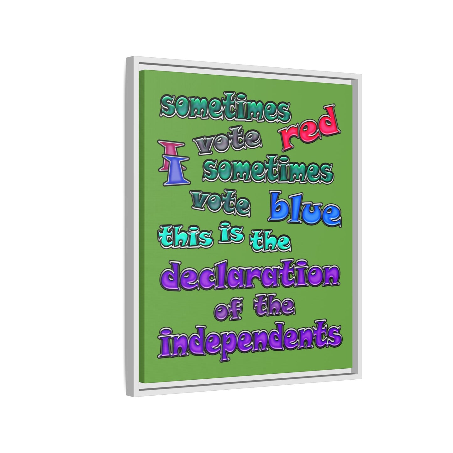 declaration of the independents - framed canvas art (green)