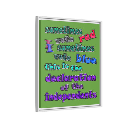 declaration of the independents - framed canvas art (green)