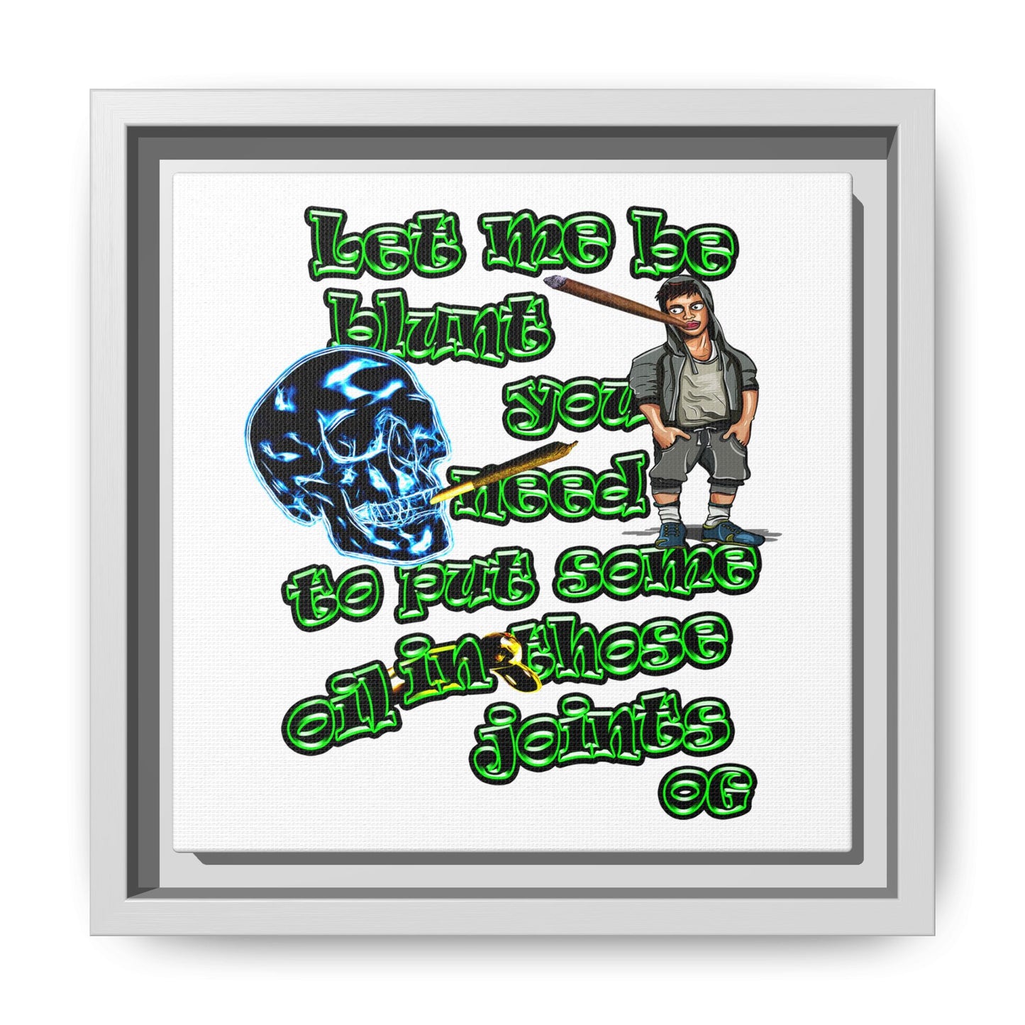 og - framed canvas art (white)