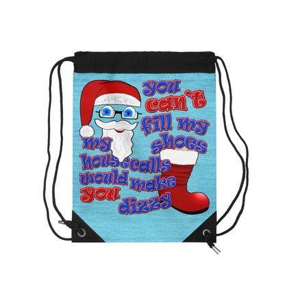 santa's shoes - Drawstring Bag (faded blue)