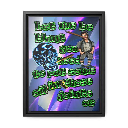 og - framed canvas art (grey-pink wave)