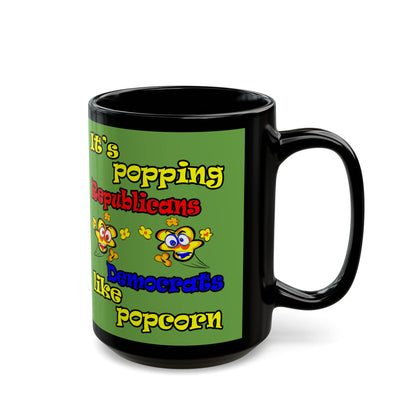 popping like popcorn - Black Mug (green)