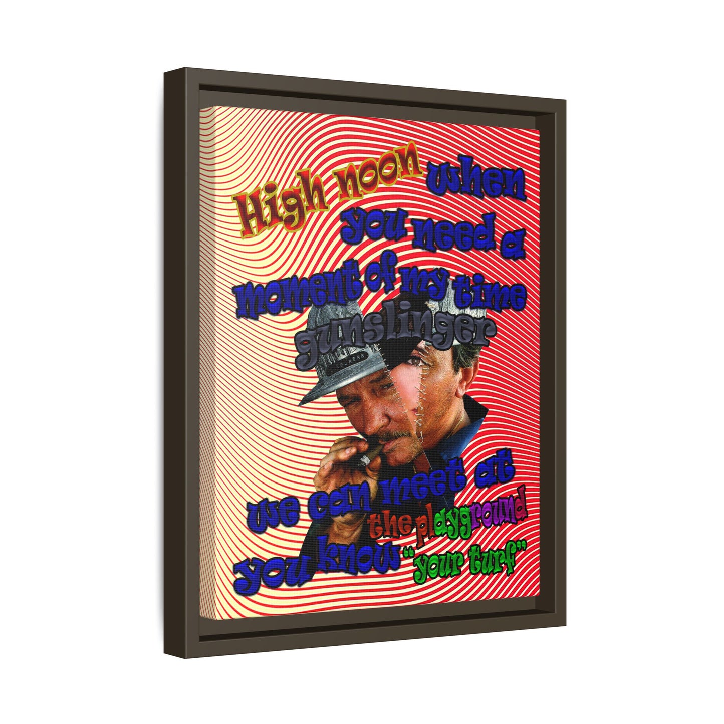 high noon - framed canvas art (yellow-orange wave)