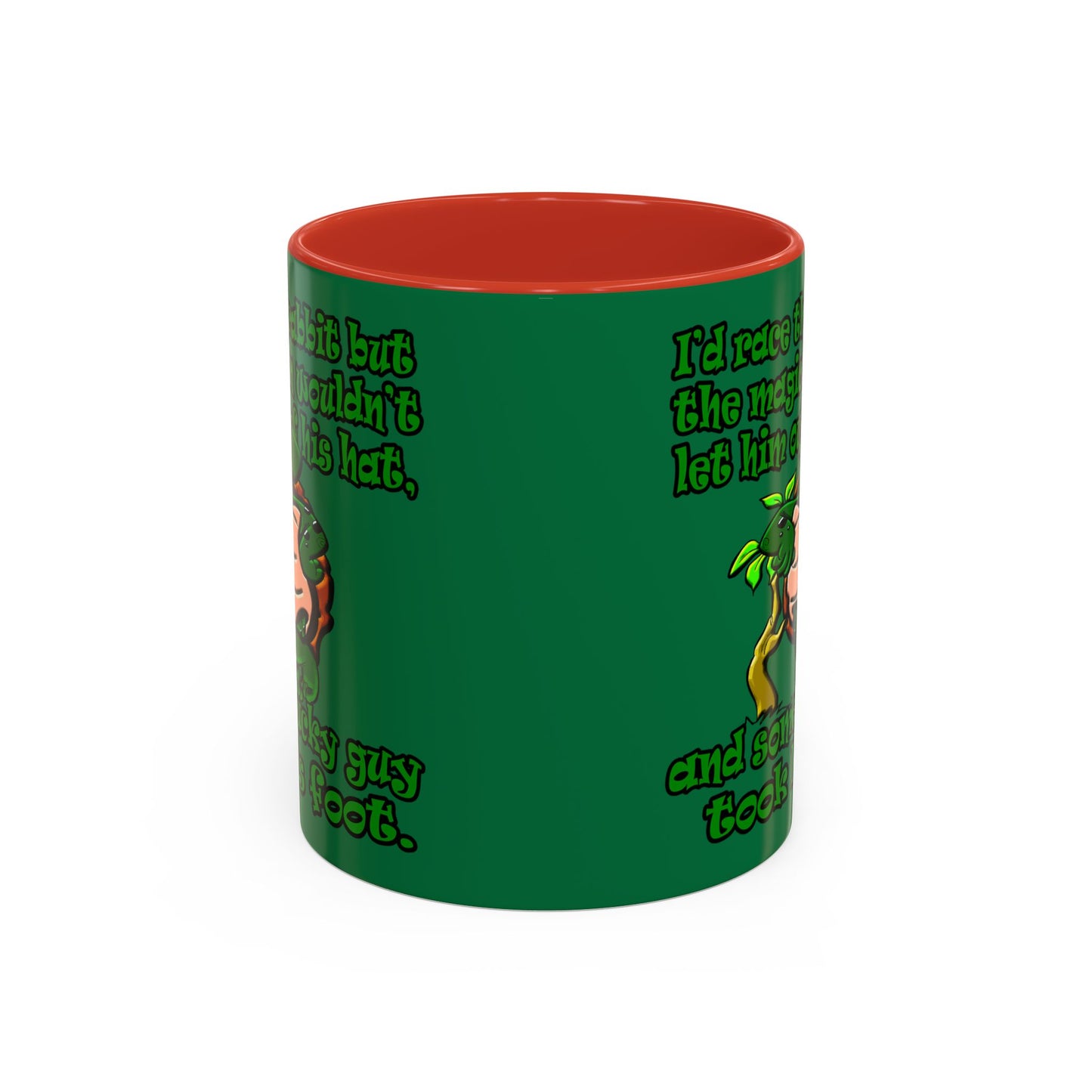 turtle race - Accent Mug (dark green)