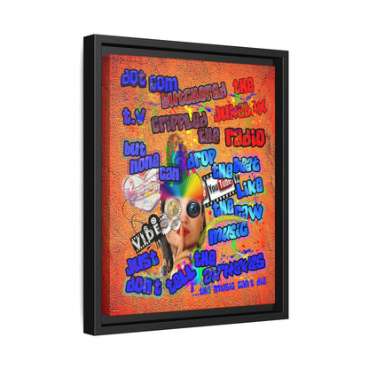 drop the beat - framed canvas art (burnt orange)