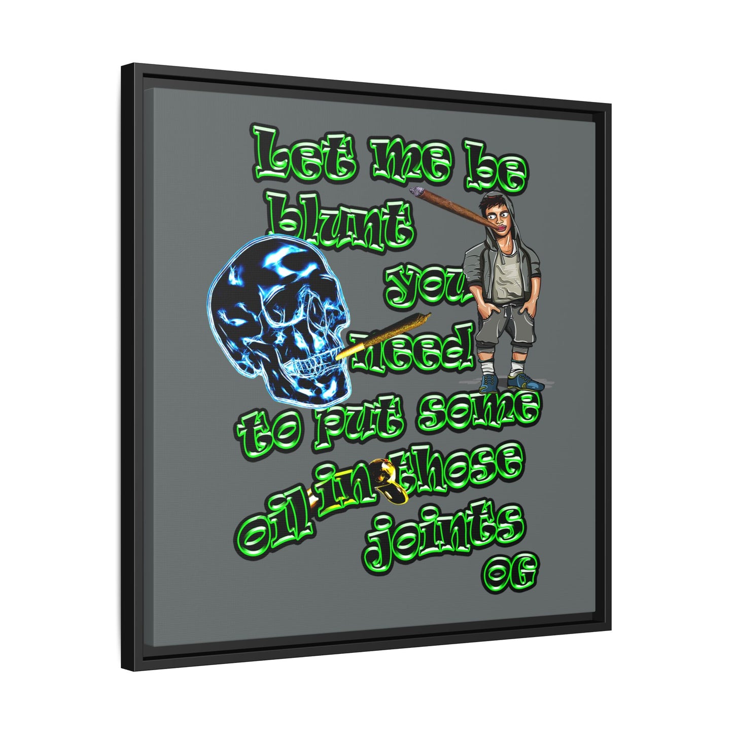og - framed canvas art (dark grey)