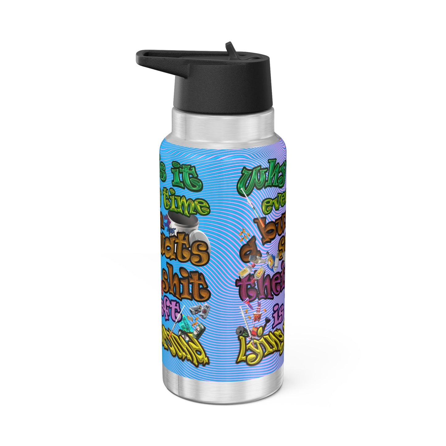 the bum's shit - Gator Tumbler, 32oz (light blue-purple wave)