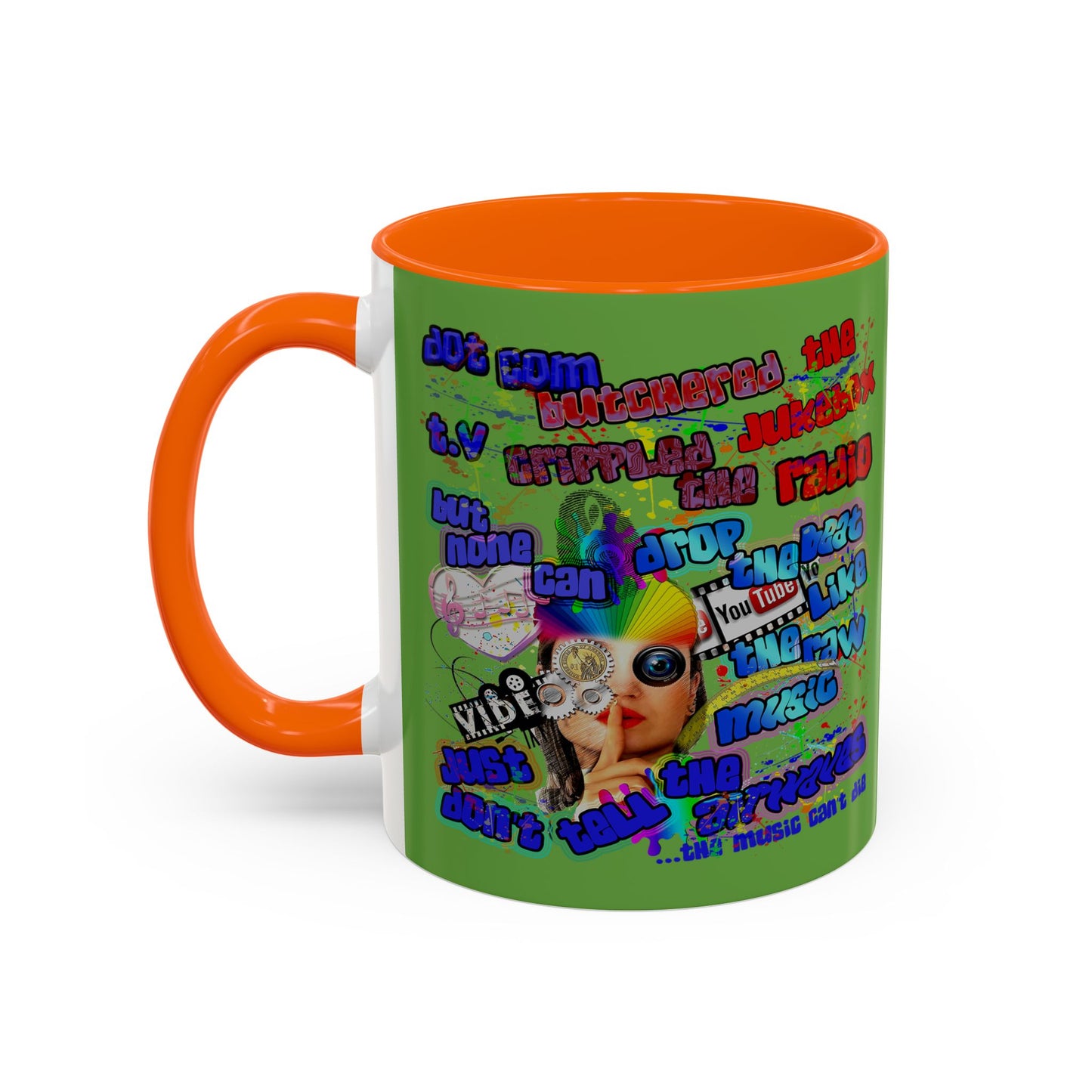 drop the beat - Accent Mug (green)