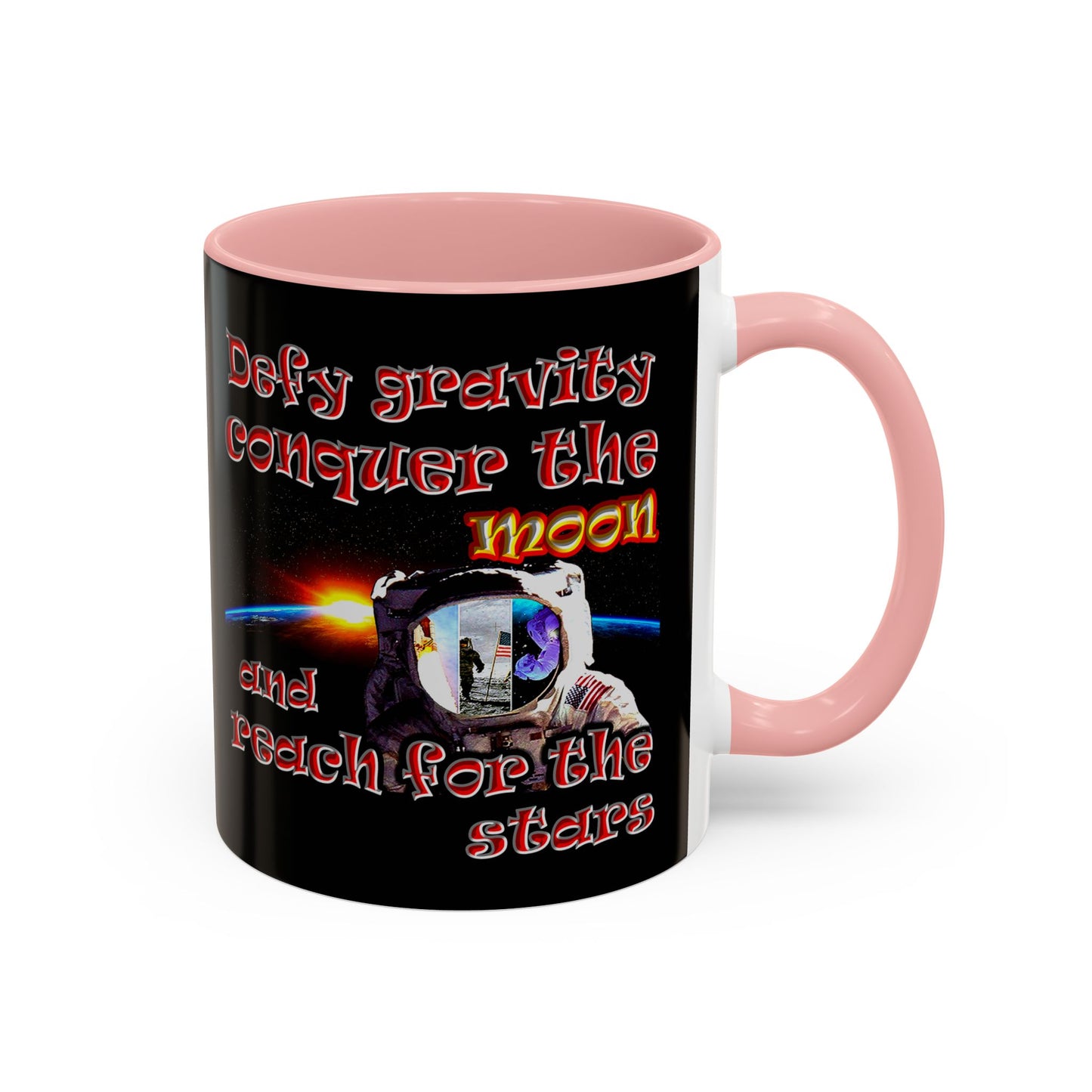 defy conquer reach - Accent Mug (black)