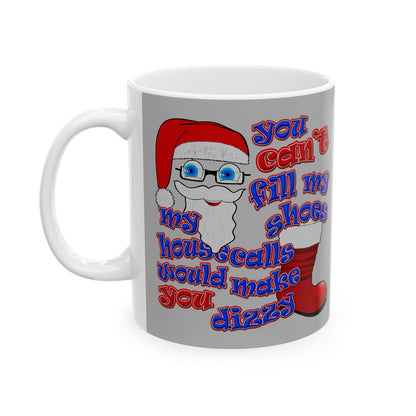 santa's shoes - White Mug (light grey)