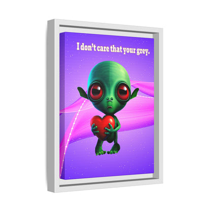 I don't care that your grey - framed canvas art (purple-pink wave)