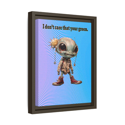 I don't care that your green - framed canvas art (light blue-purple wave)