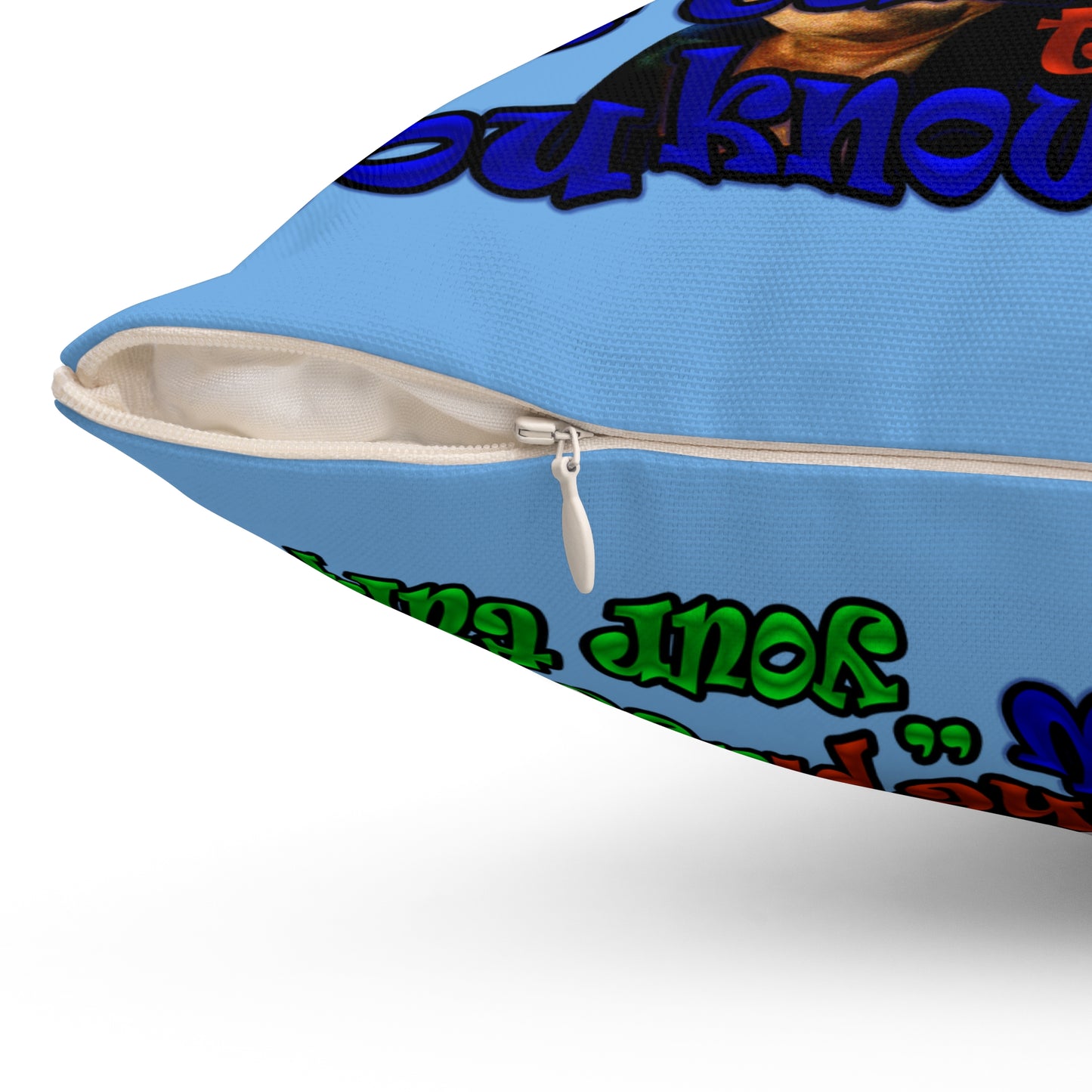 high noon - Spun Polyester Square Pillow - (light blue)