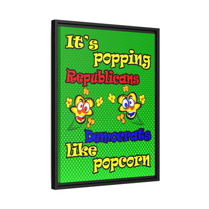 popping like popcorn - framed canvas art (logo green)