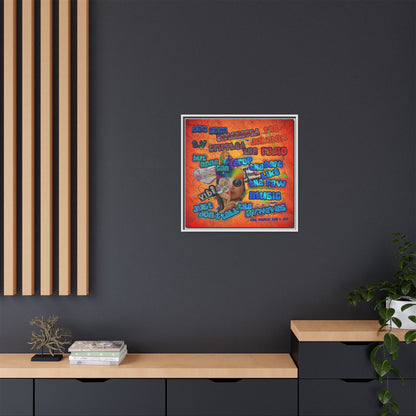 drop the beat - framed canvas art (burnt orange)