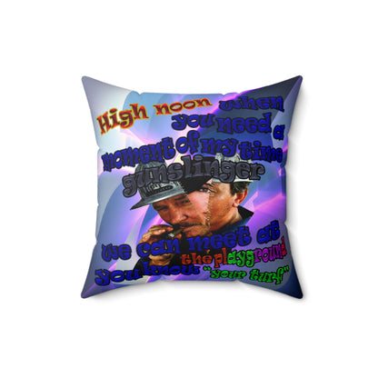 high noon - Spun Polyester Square Pillow - (grey-pink wave)