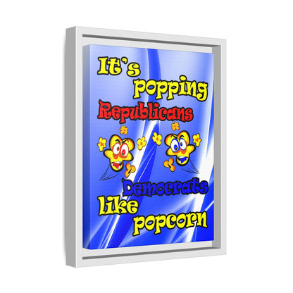 popping like popcorn - framed canvas art (blue-white wave)