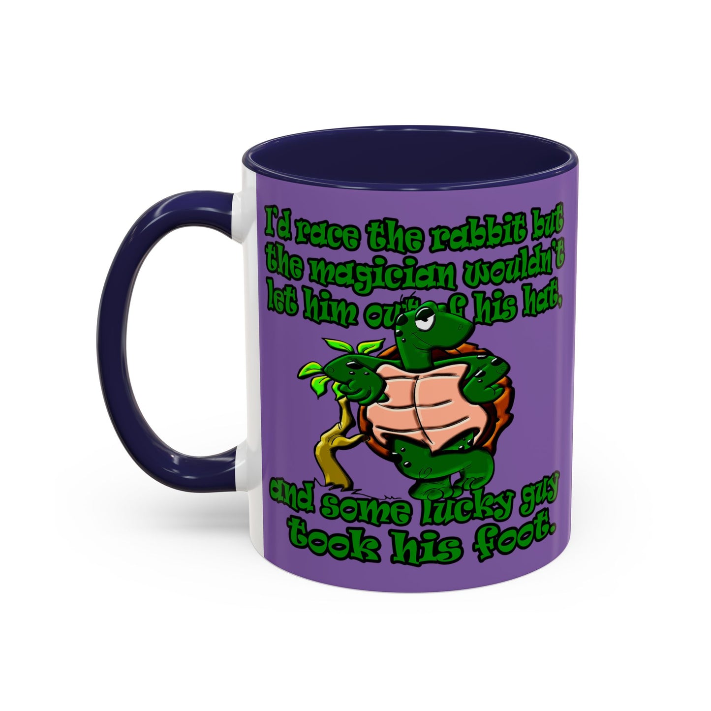 turtle race - Accent Mug (light purple)
