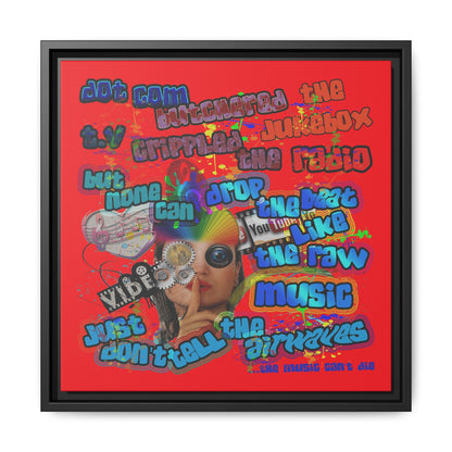 drop the beat - framed canvas art (red)