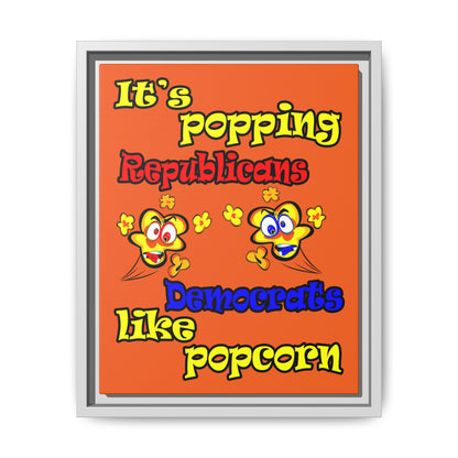 popping like popcorn - framed canvas art (orange)