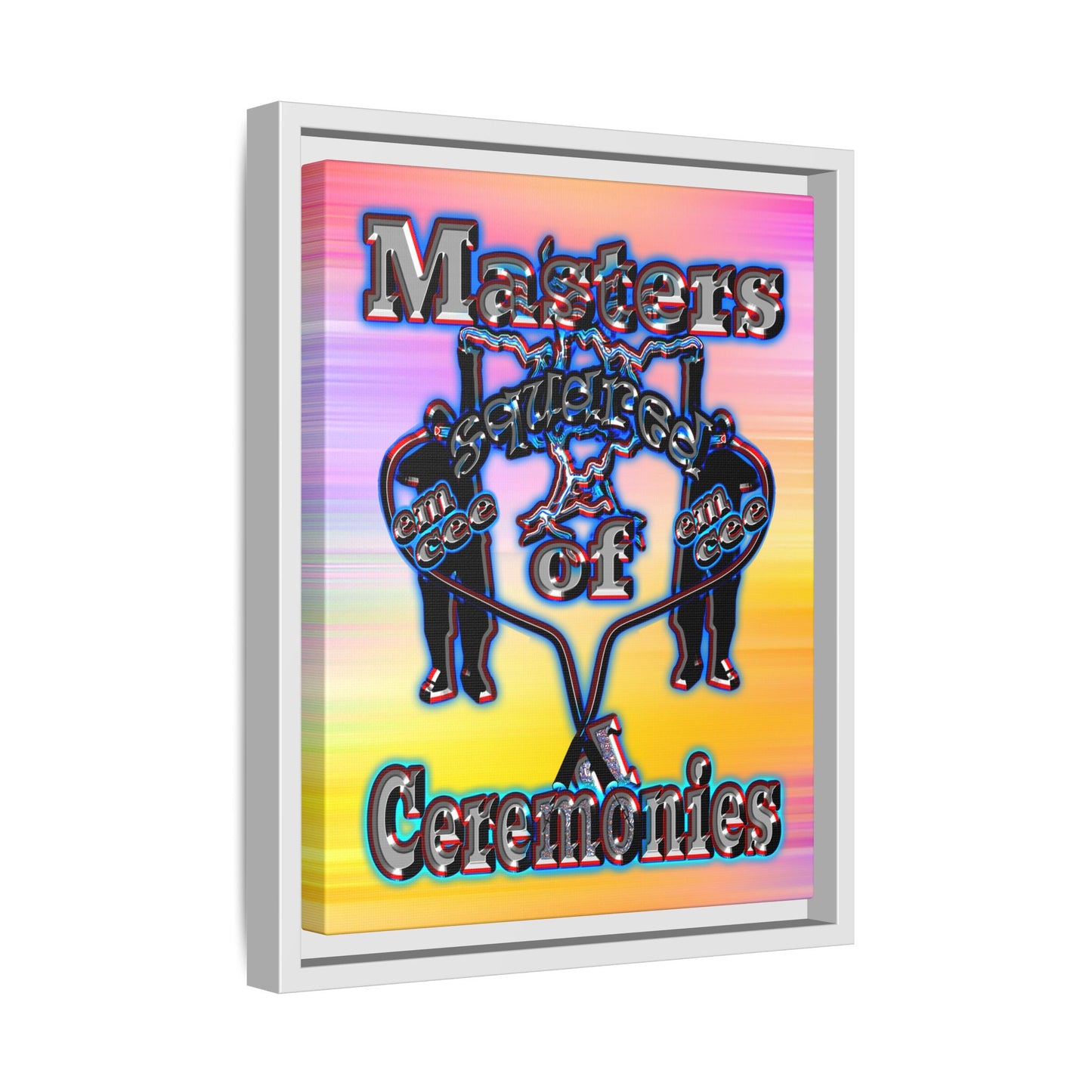 em cee squared - framed canvas art (color blur)