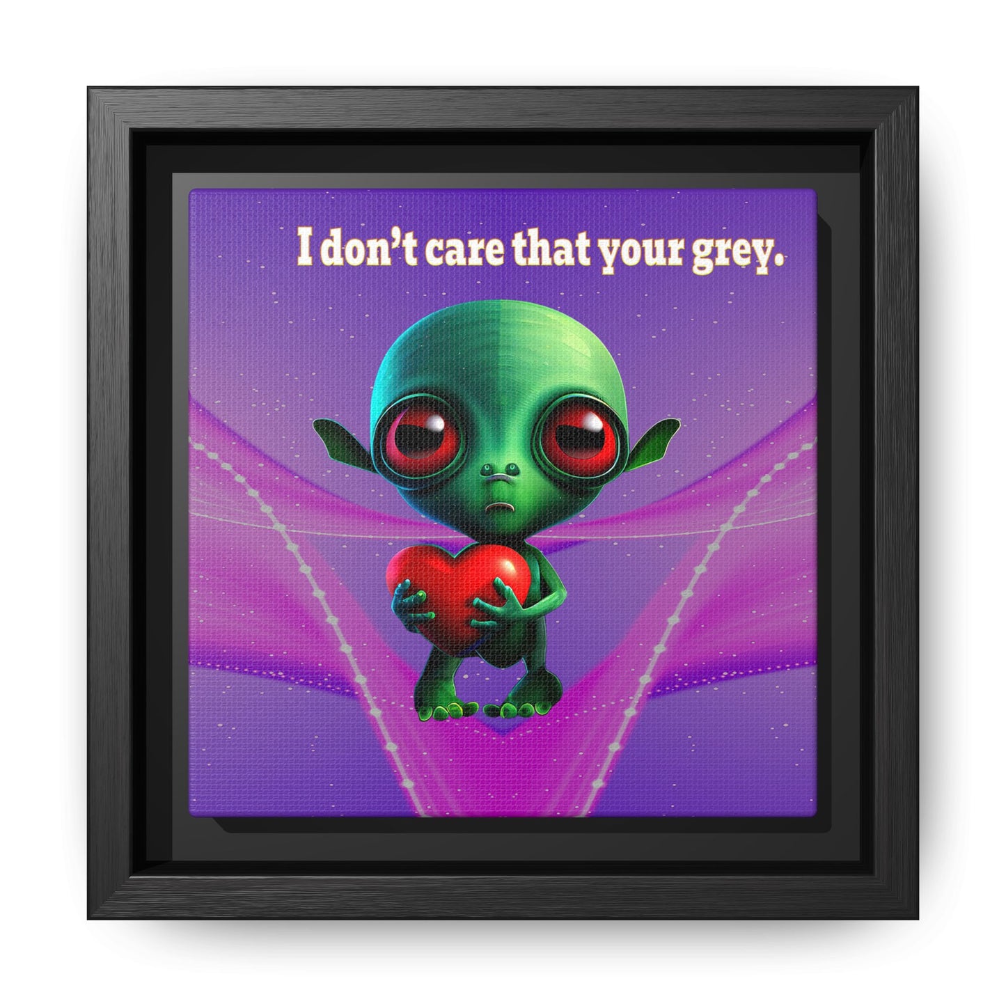 I don't care that your grey - framed canvas art (purple-pink wave)