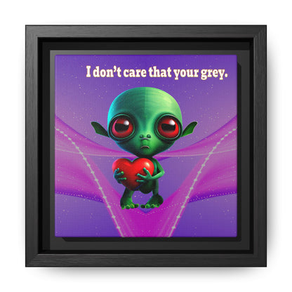 I don't care that your grey - framed canvas art (purple-pink wave)