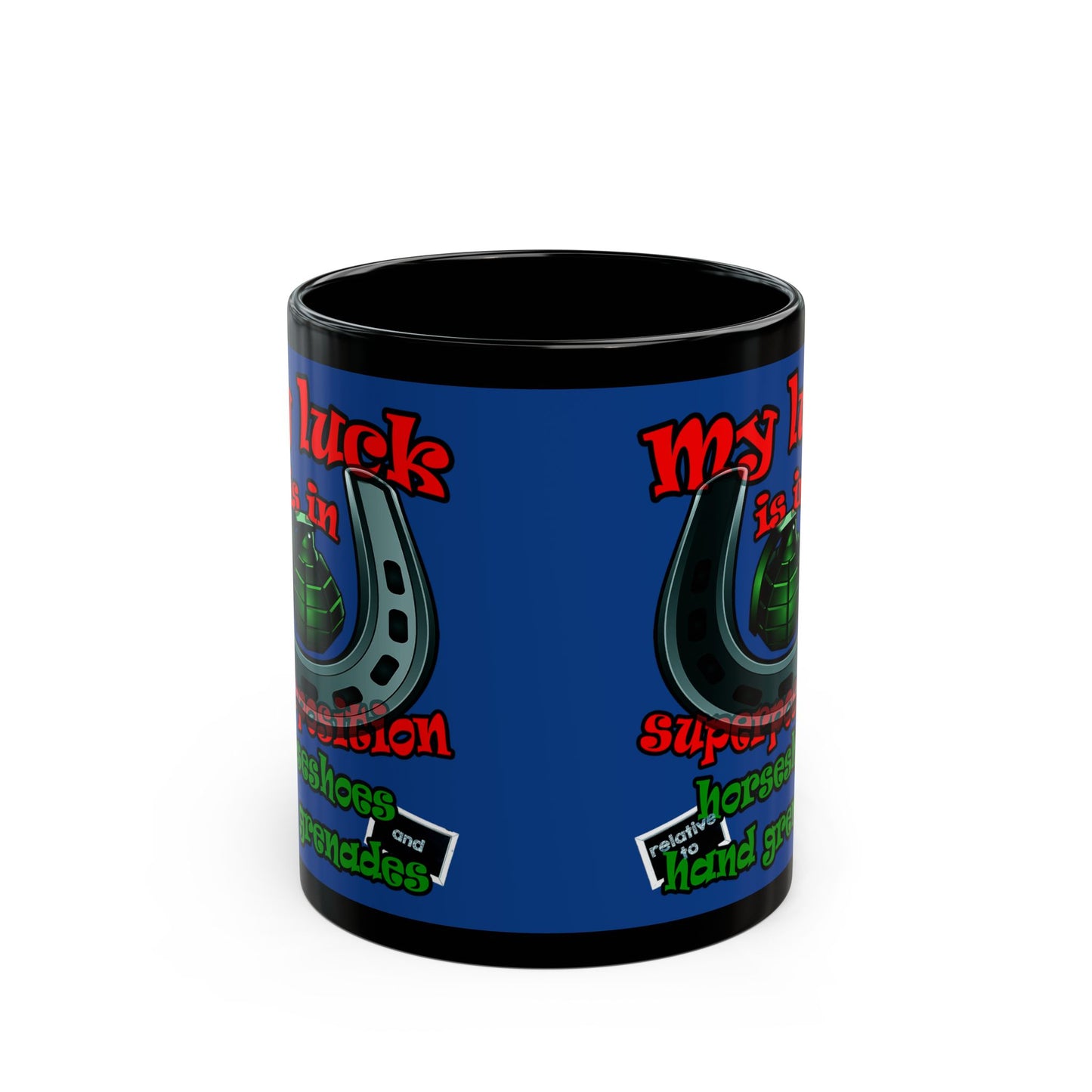 my luck - Black Mug (dark blue)