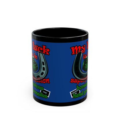 my luck - Black Mug (dark blue)