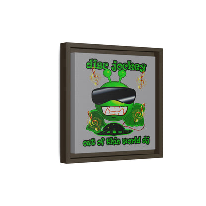 disc jockey - framed canvas art (grey)