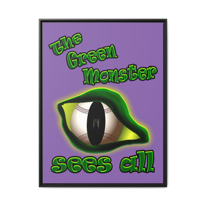 green monster - framed canvas art (light purple)