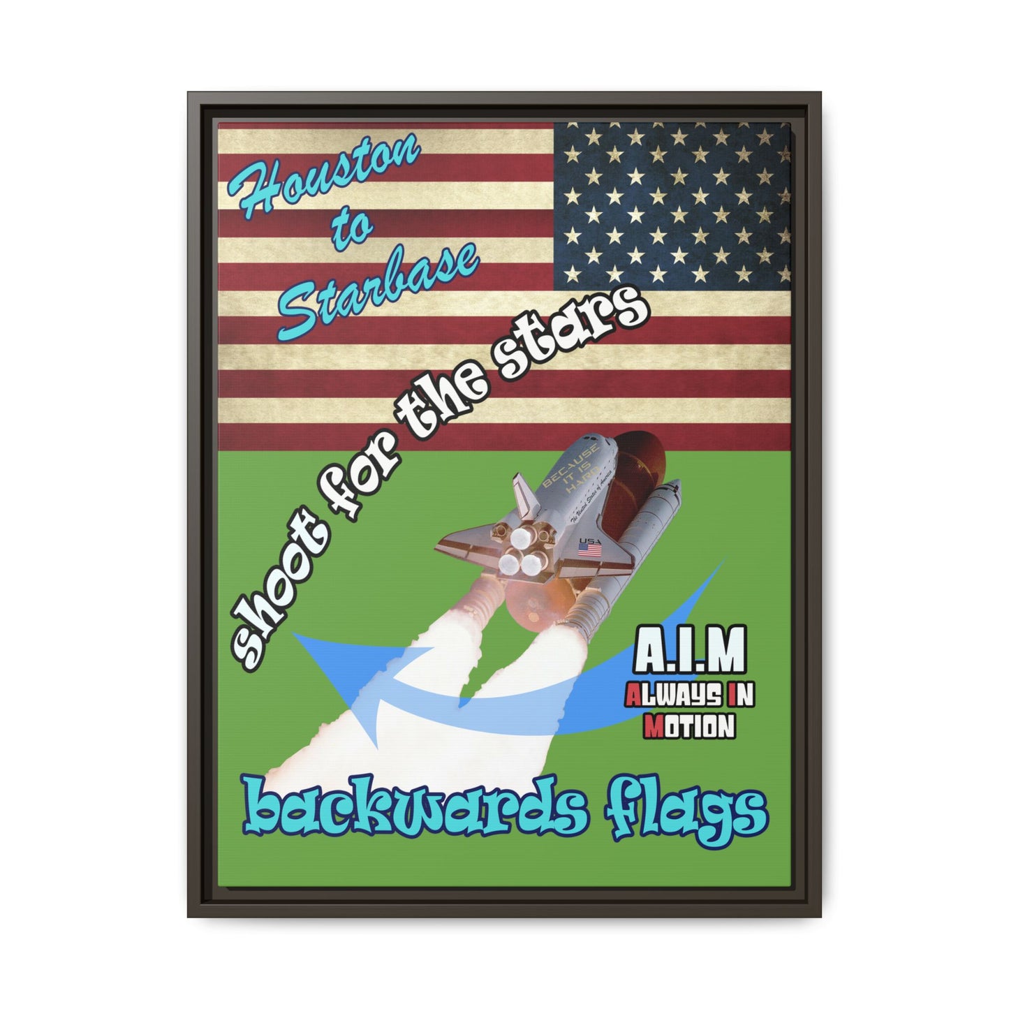 shoot for the stars - framed canvas art (green)