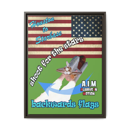 shoot for the stars - framed canvas art (green)