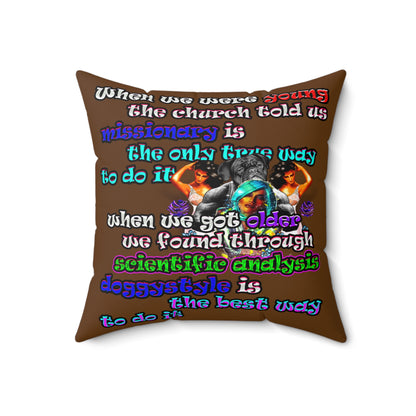 doggystyle - Spun Polyester Square Pillow - (brown)