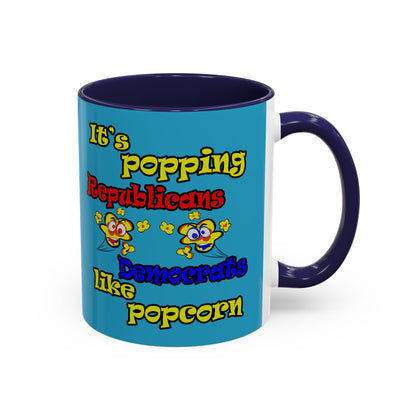 popping like popcorn - Accent Mug (turquoise)