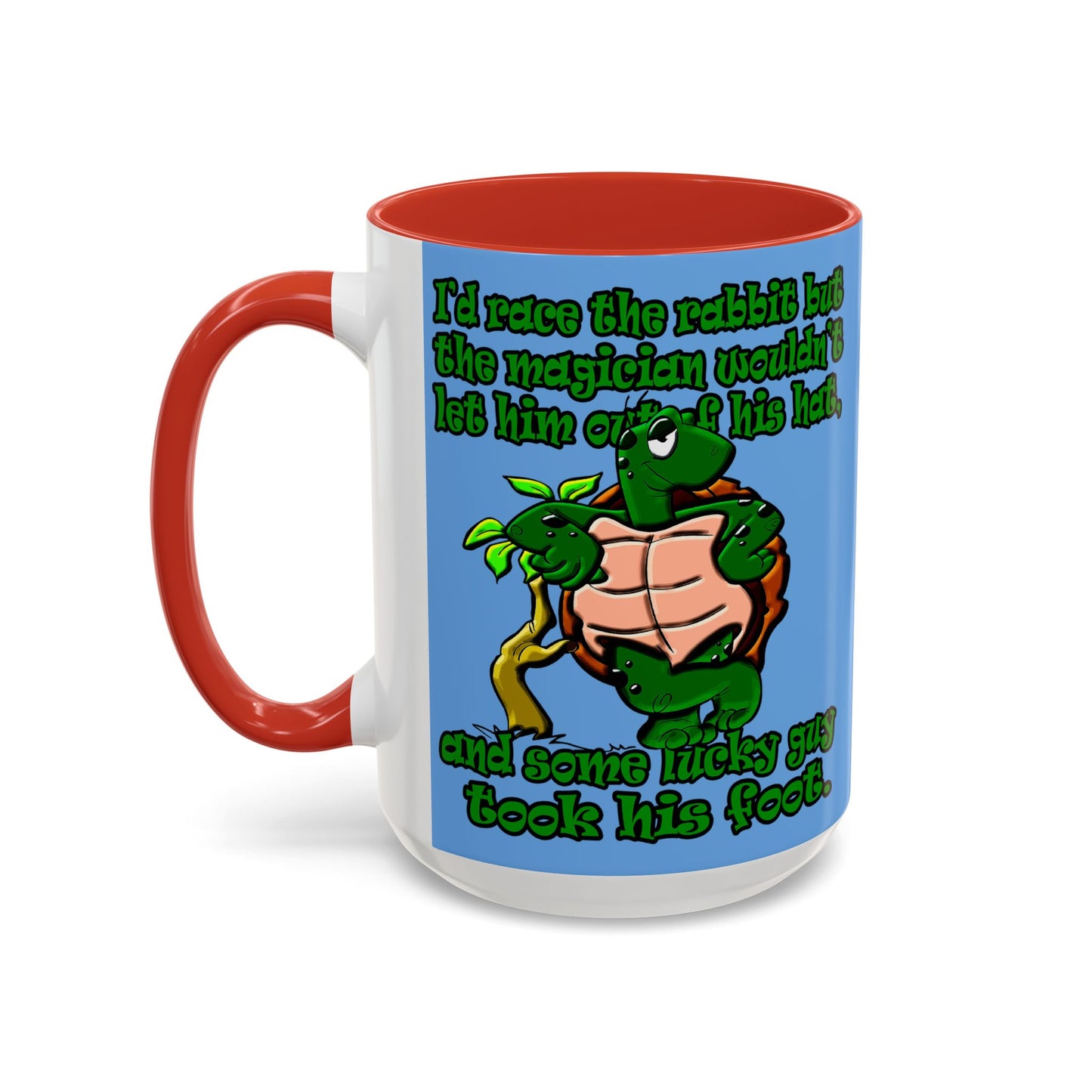 turtle race - Accent Mug (light blue)