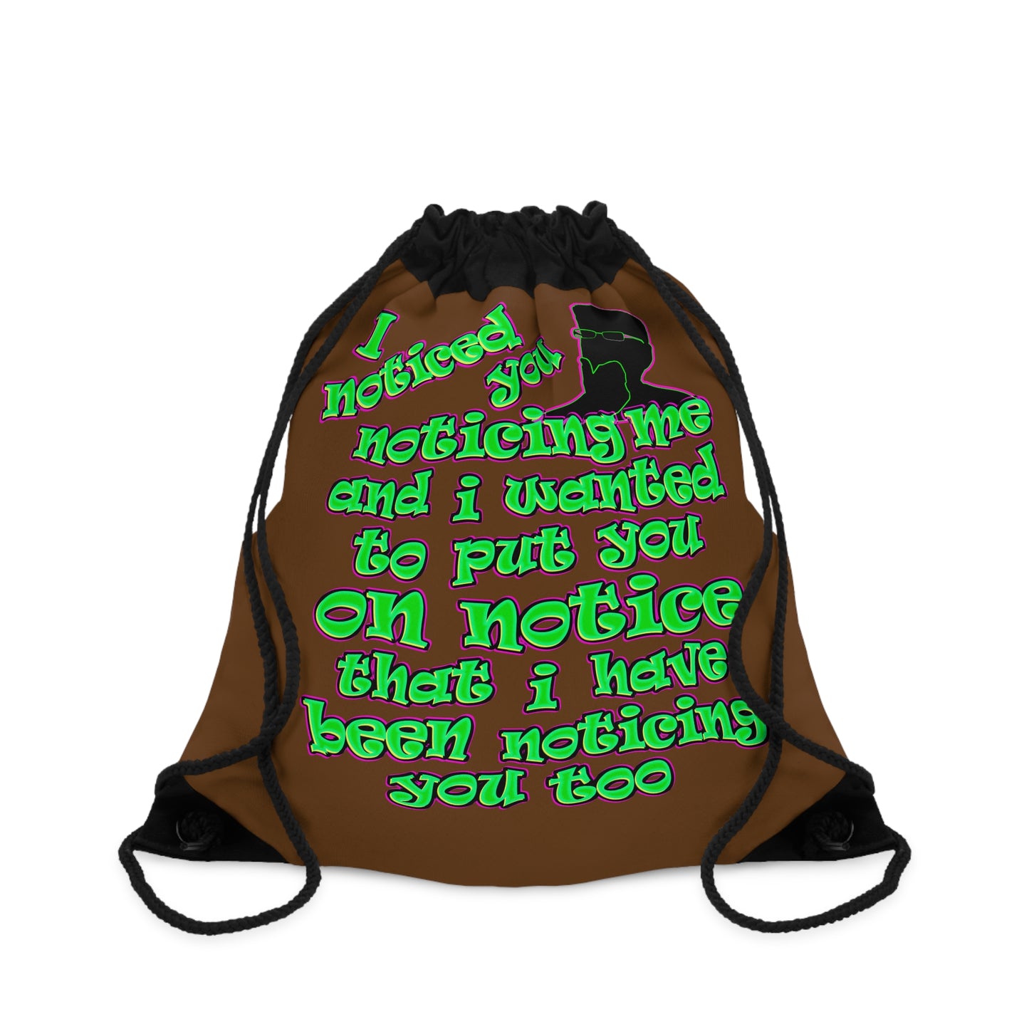 noticed you noticing - Drawstring Bag (brown)