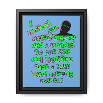 noticed you noticing - framed canvas art (light blue)