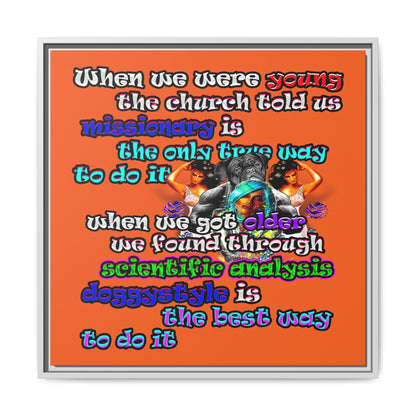 doggystyle - framed canvas art (orange)