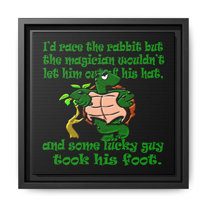 turtle race - framed canvas art (black)
