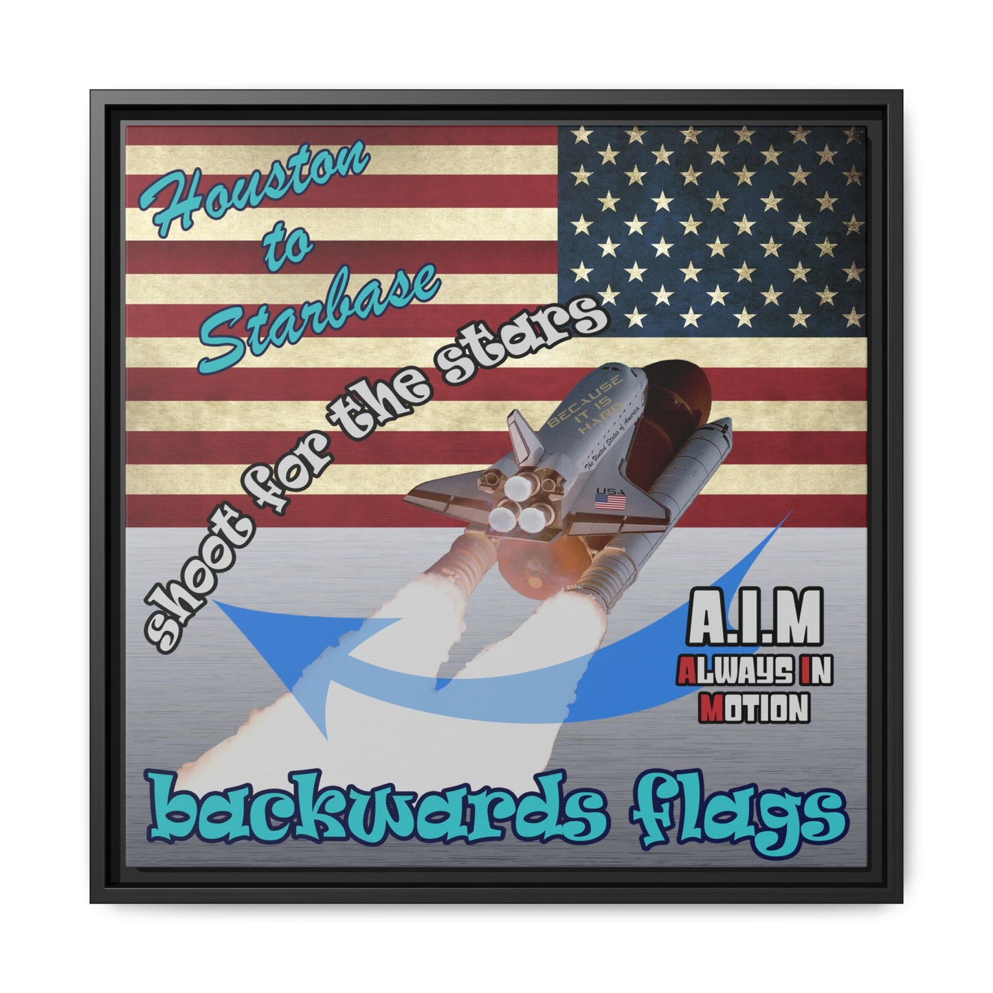 shoot for the stars - framed canvas art (brushed nickel)