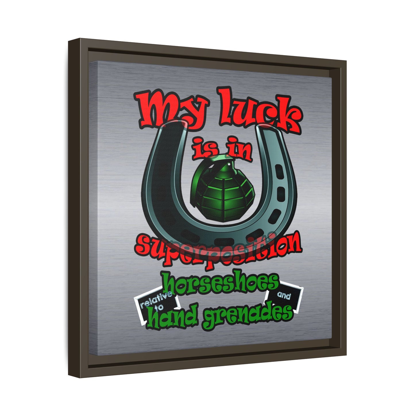 my luck - framed canvas art (brushed nickel)